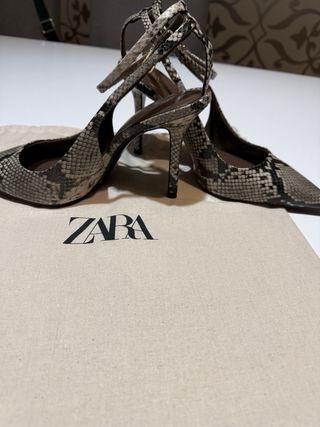 Zapatos Zara Tacon Animal Print