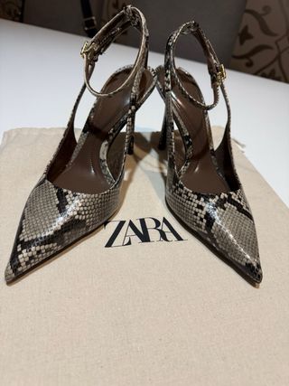 Zapatos Zara Tacon Animal Print