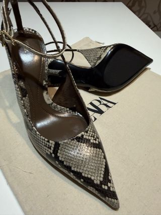 Zapatos Zara Tacon Animal Print