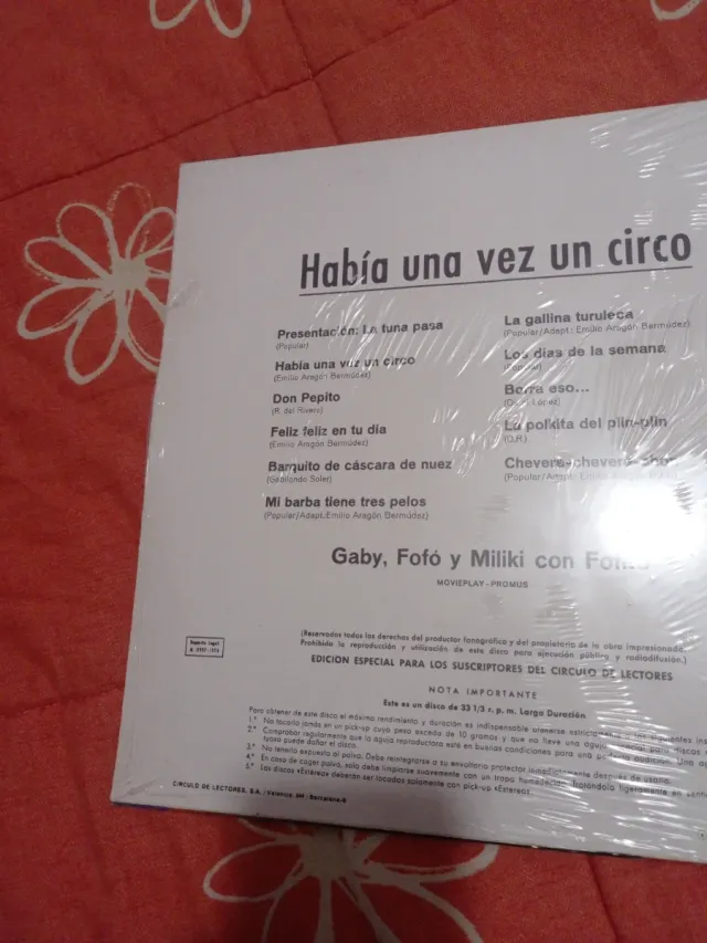 Vinilo Había una vez un circo Gaby, Fofo y Miliki