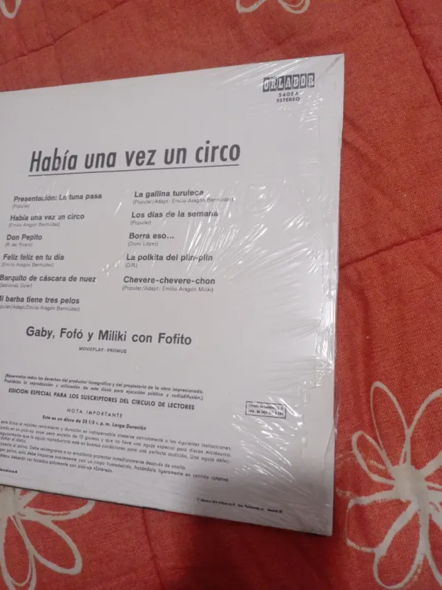 Vinilo Había una vez un circo Gaby, Fofo y Miliki