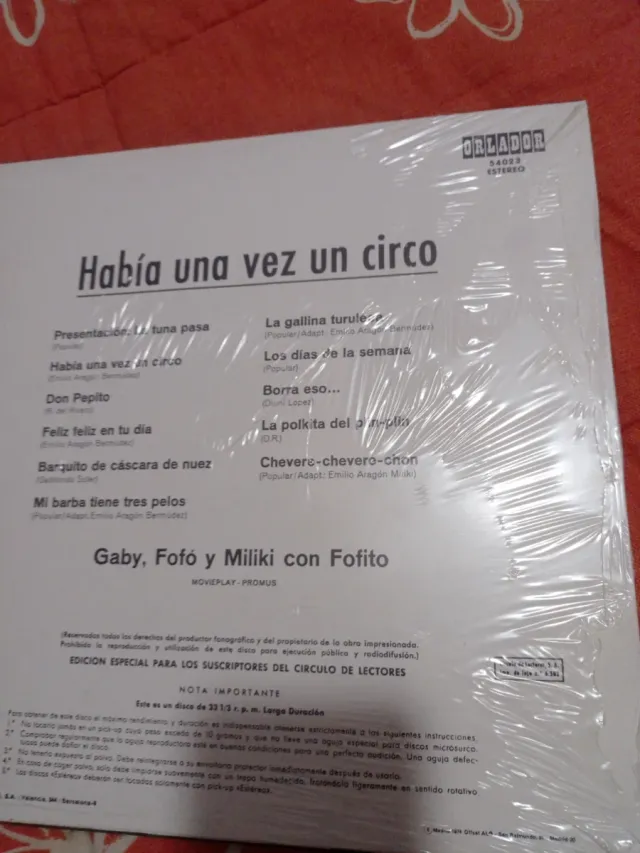 Vinilo Había una vez un circo Gaby, Fofo y Miliki
