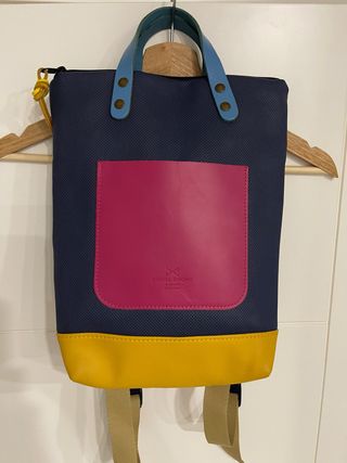 Mochila Daniel Chong Azul, Rosa y Amarillo