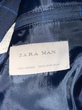 Traje de cuadros azul como nuevo