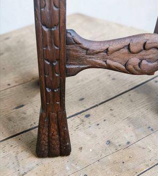 Silla Castellana Antigua Madera Tallada