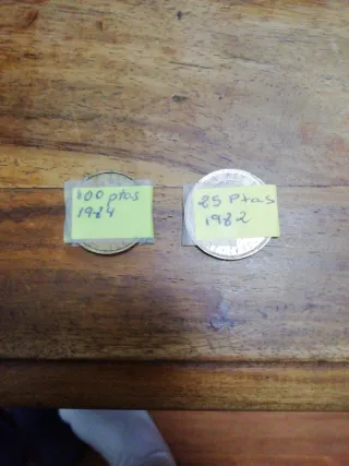 Lote de 2 monedas antiguas España pesetas