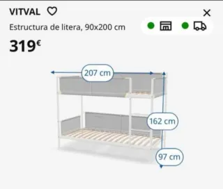 Litera VITVAL IKEA 90x200 cm