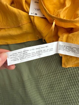 Top Zara amarillo cruzado