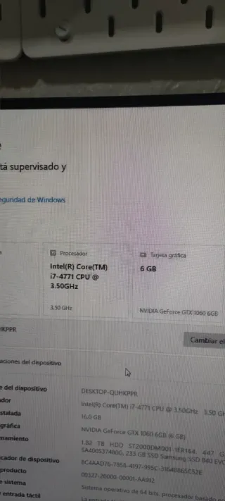 Pack Intel i7-4771+GTX 1060 6GB+Asus B85 +16gb RAM