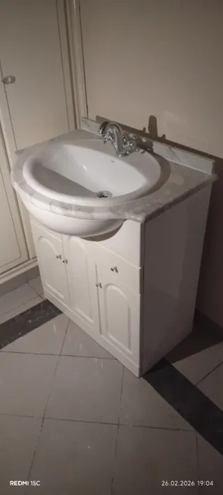 Lavabo completo mármol y porcelana y con el mueble