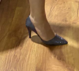 Zapatos de fiesta azul con brillos