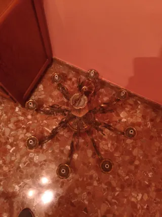 Lámpara araña bronce 8 brazos