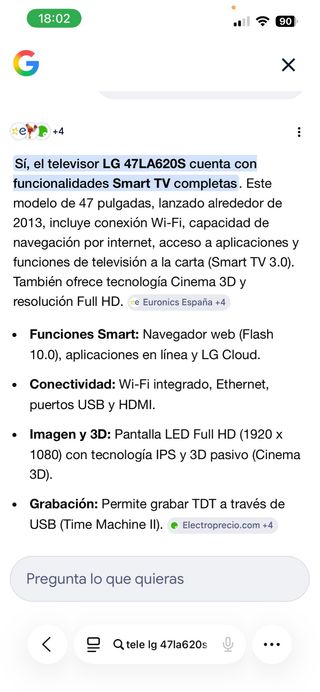 Televisión LG Negra