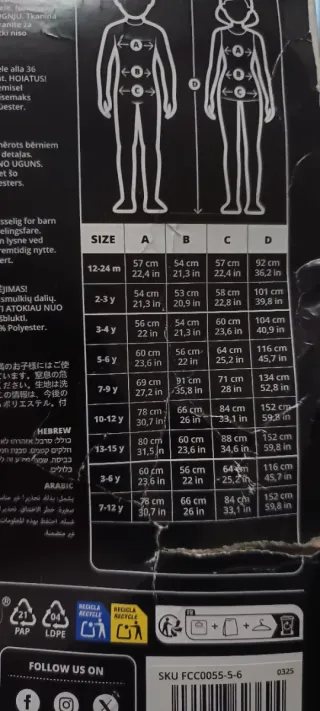 Disfraz Oso Polar Talla 5/6 años