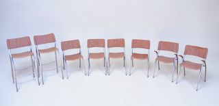 Sillas Calligaris Piel y Metal