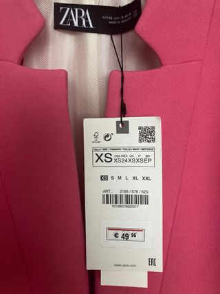 Blazer Zara Rosa Talla XS