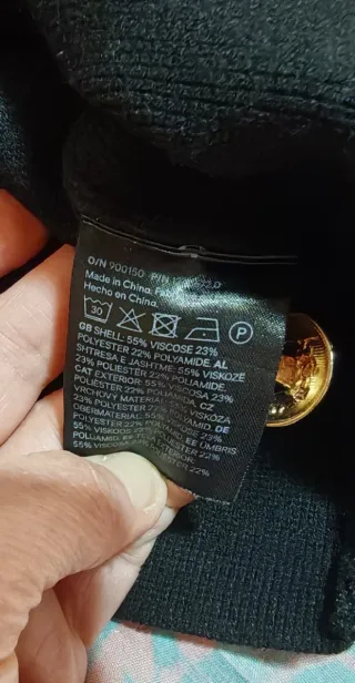 Cárdigan H&M Negro Botones Dorados