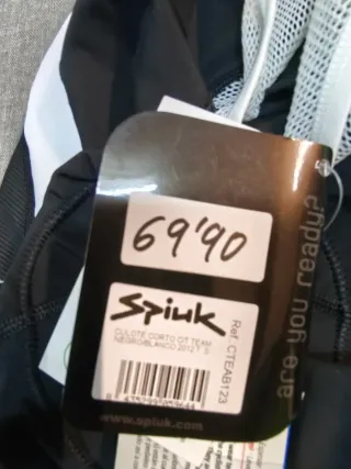 Culotte Ciclismo Spiuk Negro/Blanco Talla S