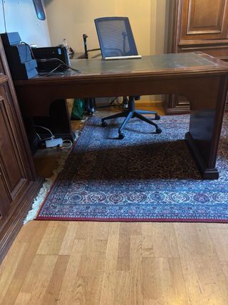 Escritorio Clásico Madera y Piel