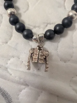 Pulsera Bolas Negras y Plata