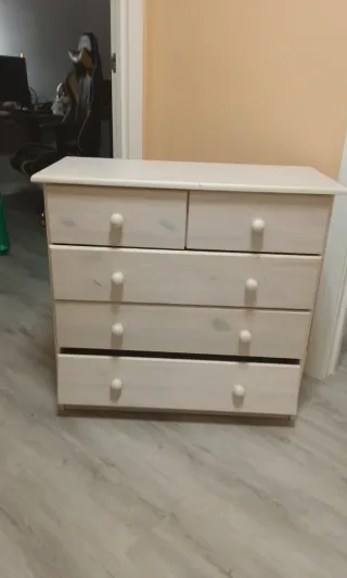 2 Cajoneras de madera blancas