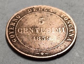 Moneda 5 cent. Vict. Emanuelle Toscana
