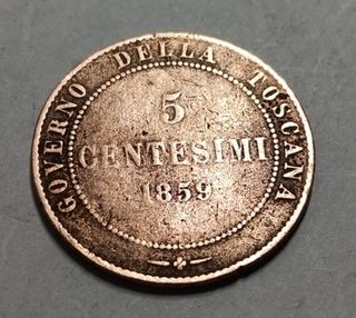 Moneda 5 cent. Vict. Emanuelle Toscana