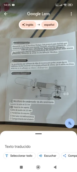Micrófono para videocámara con batería