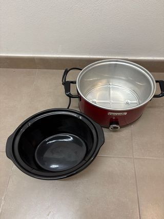 Olla Crockpot Eléctrica Cocción Lenta Roja