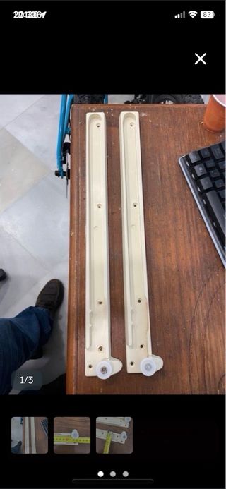 Guías de cajón de plástico beige