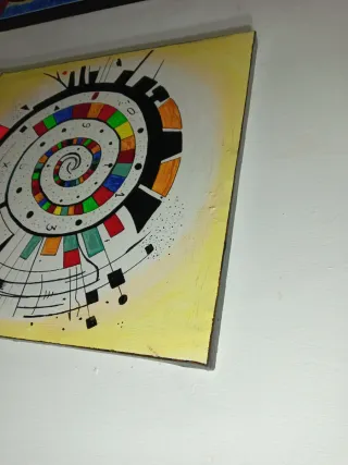 Cuadro abstracto pintado a mano