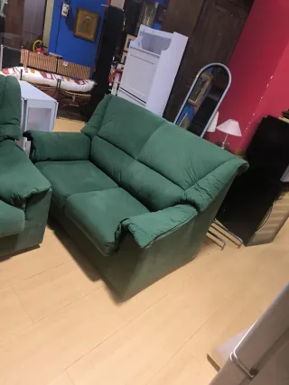 Conjunto de 2 sofás verdes
