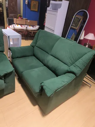 Conjunto de 2 sofás verdes