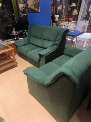 Conjunto de 2 sofás verdes