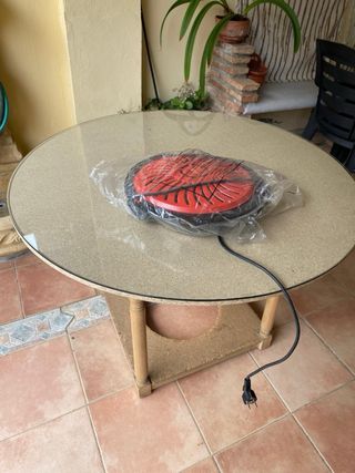 Mesa camilla con cristal y Brasero Eléctrico