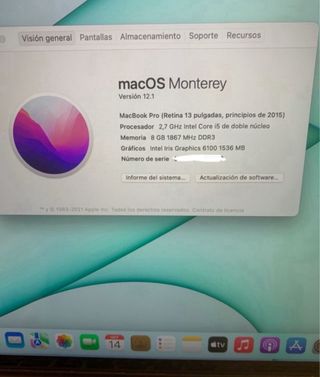 MacBook Pro 13” 2015 Plata