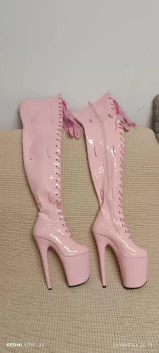 Botas Pole Dance Rosas Talla 36