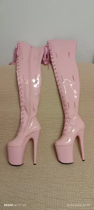 Botas Pole Dance Rosas Talla 36