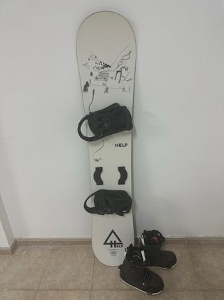 Tabla Snow Help, Fijaciones y Botas Burton Step On