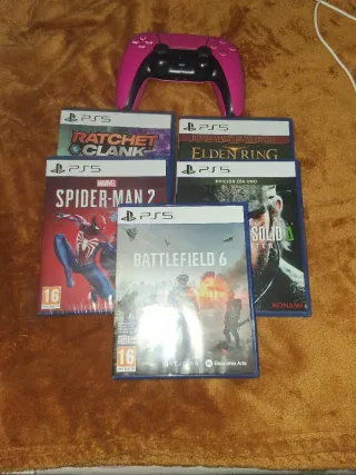 Mando PS5 Rosa y 5 Juegos PS5