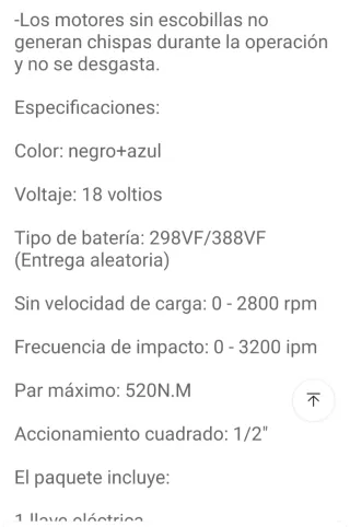 Pistola de impacto a batería