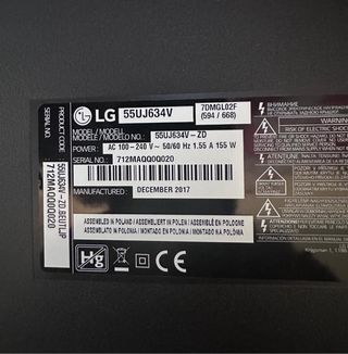 Despiece TV LG 55UJ634V