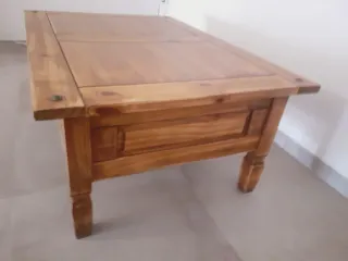 Mesa centro madera rústica maciza