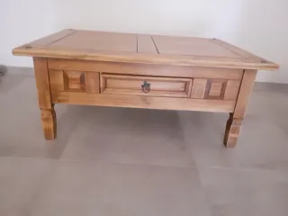 Mesa centro madera rústica maciza