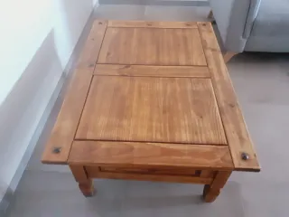 Mesa centro madera rústica maciza