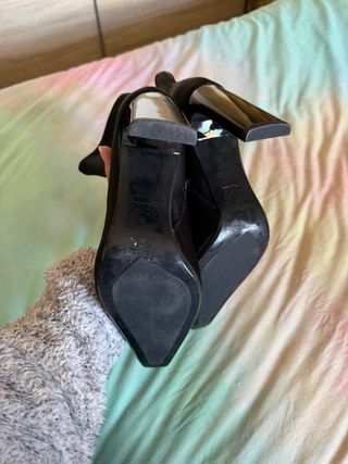 Botines Zara Tacón Bloque Negro Talla 41