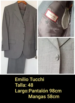 Traje Emilio Tucci Gris Talla 48
