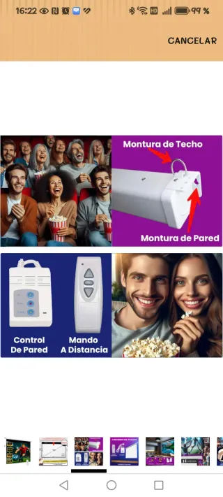 Pantalla Proyector Motorizada 112 16:9 4K/8K