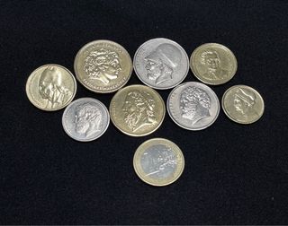 Lote 8 monedas Griegas personajes históricos