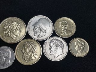 Lote 8 monedas Griegas personajes históricos